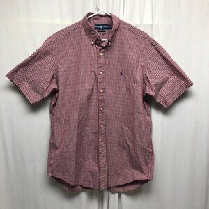 Ralph Lauren Plaid Classic Fit Shirt Mens Size Large Short Sleeve Button Down